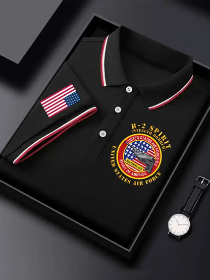 Men’s US B-2 Spirit Bomber Short Sleeve Shirt Black / S