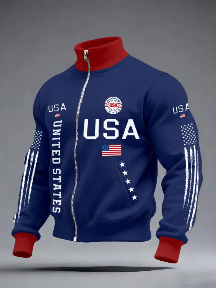 Men’s USA Flag Jackets Blue / S