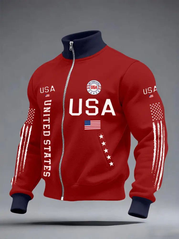 Men’s USA Flag Jackets Red / S