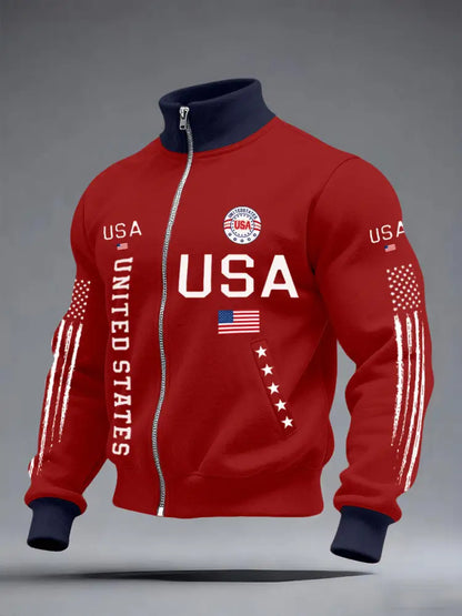 Men’s USA Flag Jackets Red / S