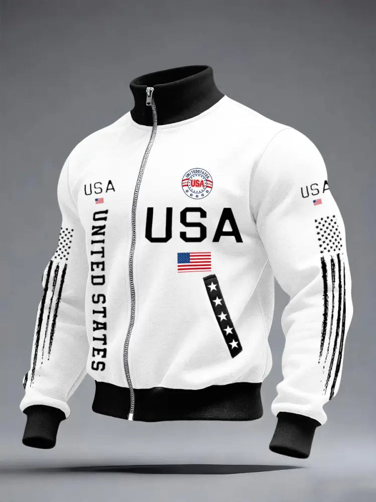 Men’s USA Flag Jackets White / S
