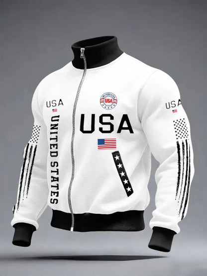 Men’s USA Flag Jackets White / S