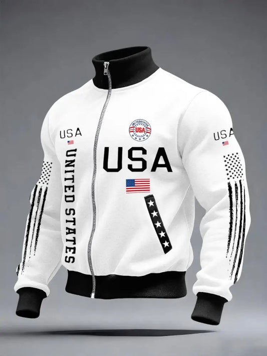 Men’s USA Flag Jackets White / S