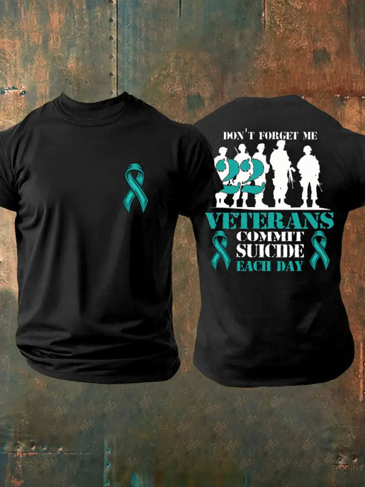 Men’s Veteran PTSD Awareness Printed T-shirt Black / S