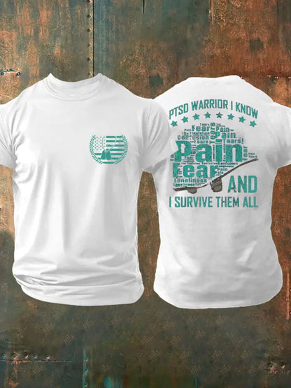 Men’s Veteran PTSD Awareness Printed T-shirt White / S