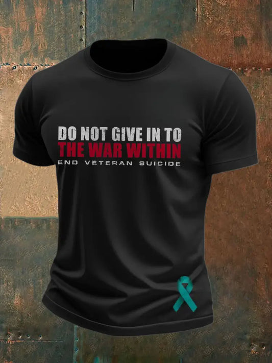 Men’s Veteran Suicide Lives Matter Printed T-shirt Black / S
