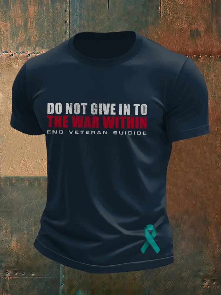Men’s Veteran Suicide Lives Matter Printed T-shirt Navy Blue / S