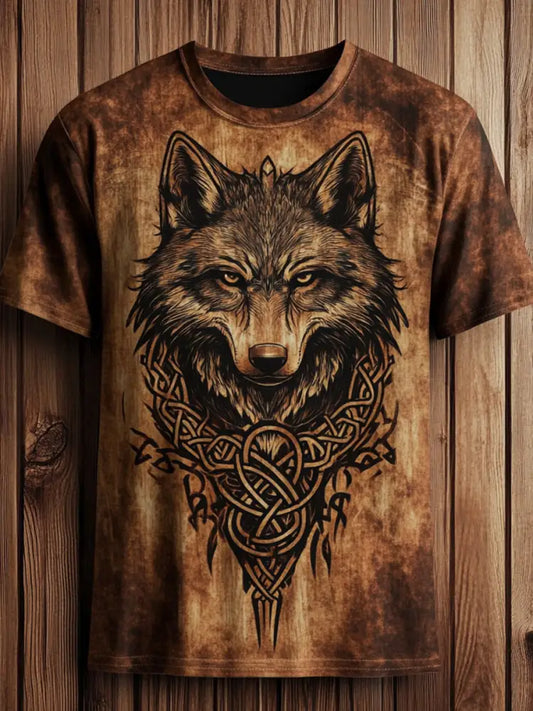 Men’s Viking Wolf Totem T-shirt As picture / S