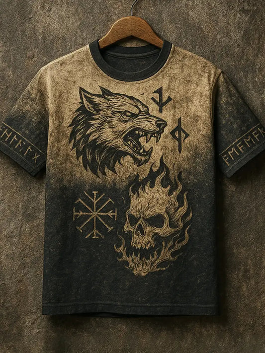 Men’s Viking Wolf Totem T-shirt As picture / S