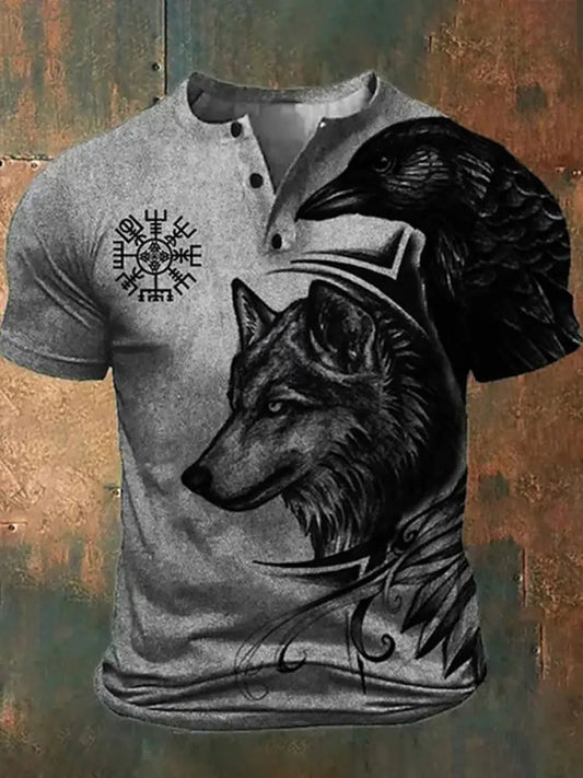 Men’s Viking Wolf Totem T-shirt Gray / S