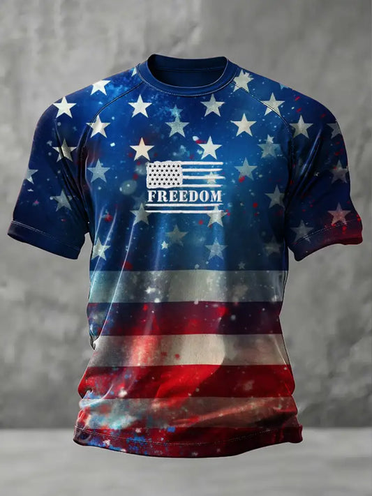 Men’s Vintage Charlie Kirk American Flag Print Commemorative T-Shirt A / S