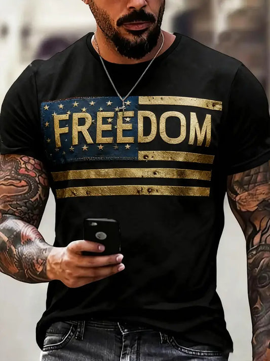 Men’s Vintage Charlie Kirk American Flag Print Commemorative T-Shirt A / S