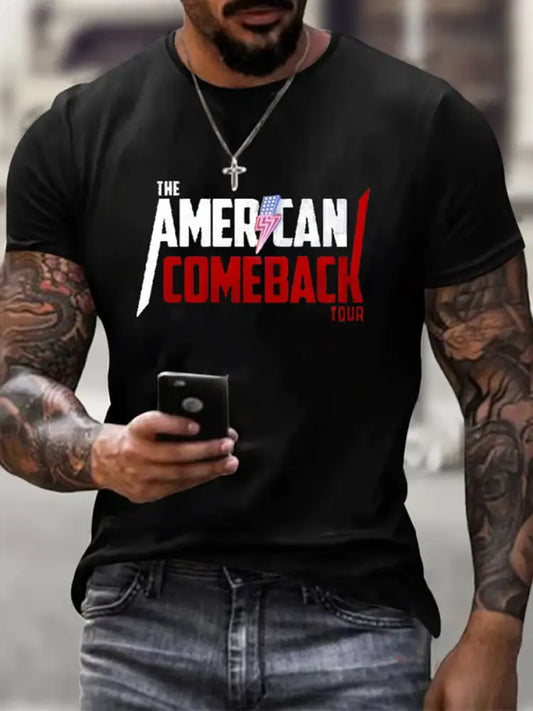 Men’s Vintage Charlie Kirk American Flag Print Commemorative T-Shirt A / S