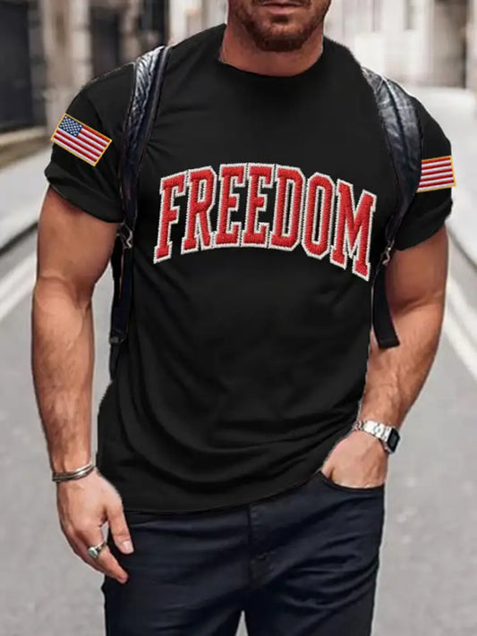 Men’s Vintage Charlie Kirk American Flag Print Commemorative T-Shirt A / S