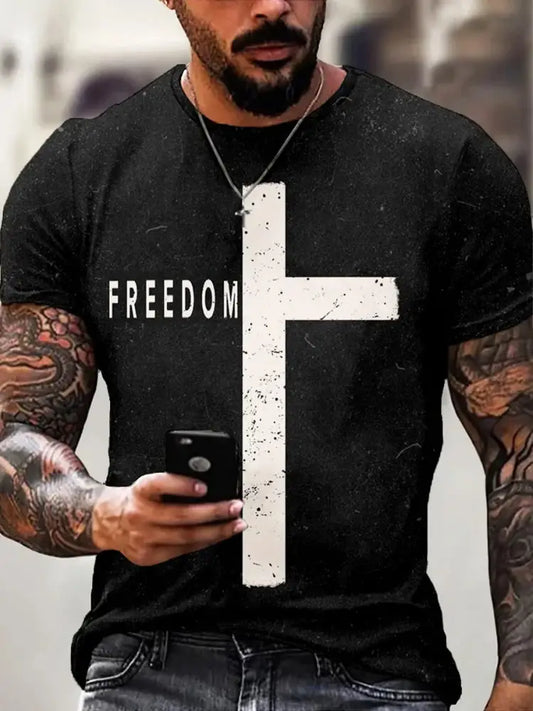 Men’s Vintage Charlie Kirk American Flag Print Commemorative T-Shirt A / S