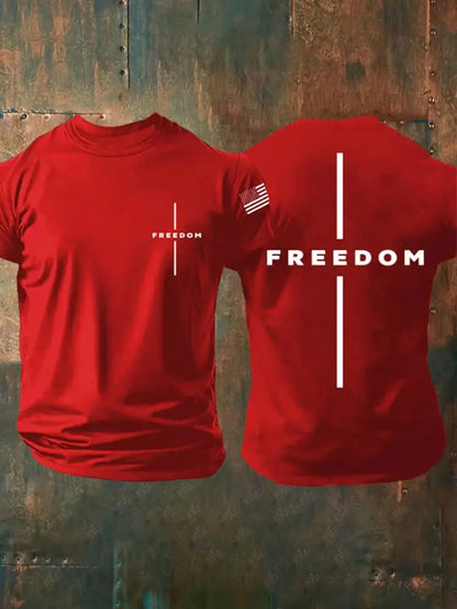 Men’s Vintage Charlie Kirk American Flag Print Commemorative T-Shirt B / S