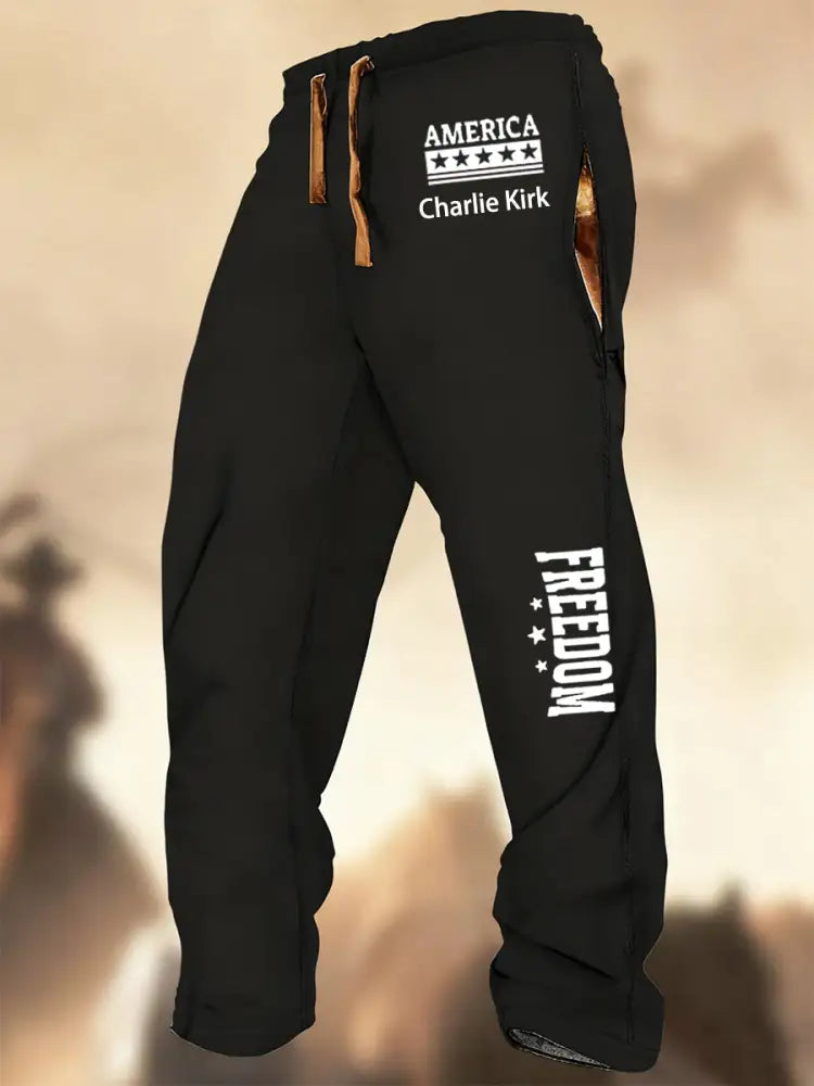 Men’s Vintage Free American Casual Commemorative Pants A / S