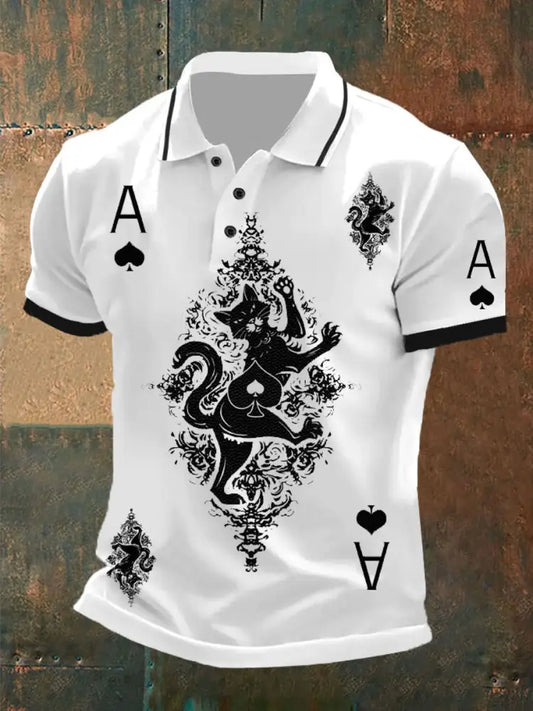 Men’s Vintage Poker Casual Polo Shirt A / S