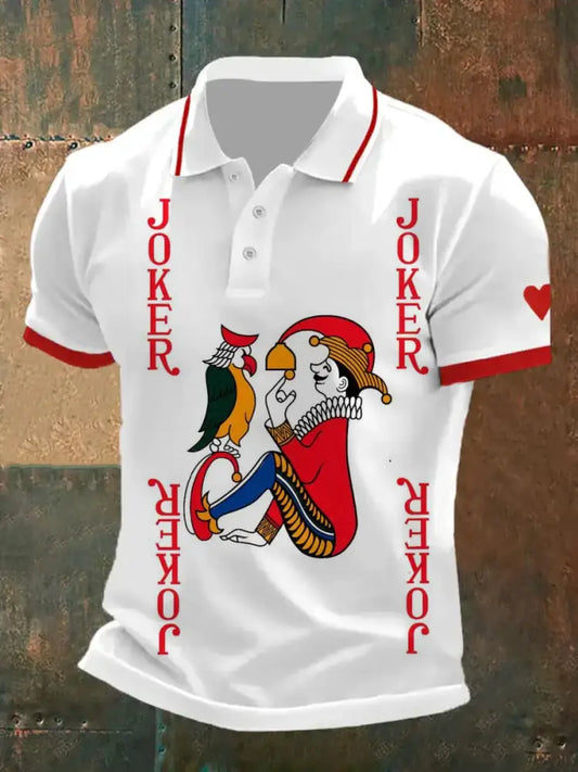 Men’s Vintage Poker Casual Polo Shirt A / S