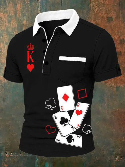 Men’s Vintage Poker Casual Polo Shirt A / S