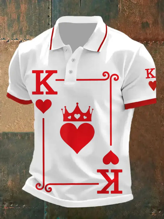 Men’s Vintage Poker Casual Polo Shirt A / S