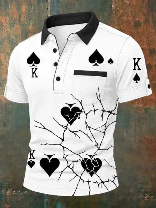 Men’s Vintage Poker Casual Polo Shirt A / S