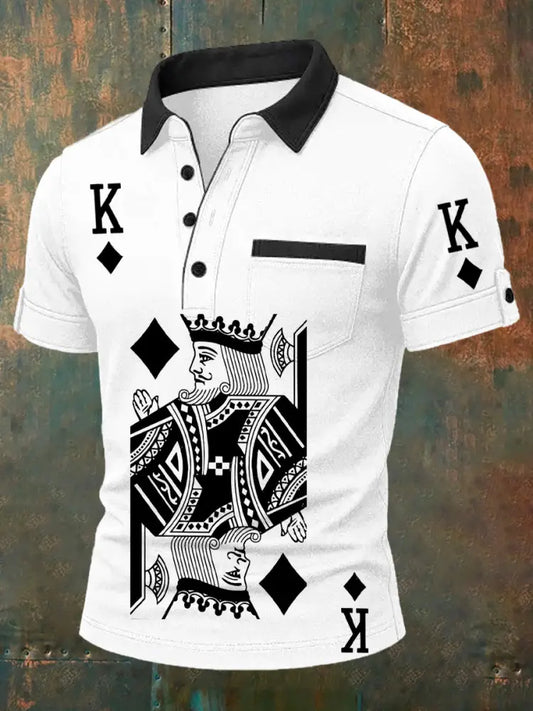 Men’s Vintage Poker Casual Polo Shirt A / S