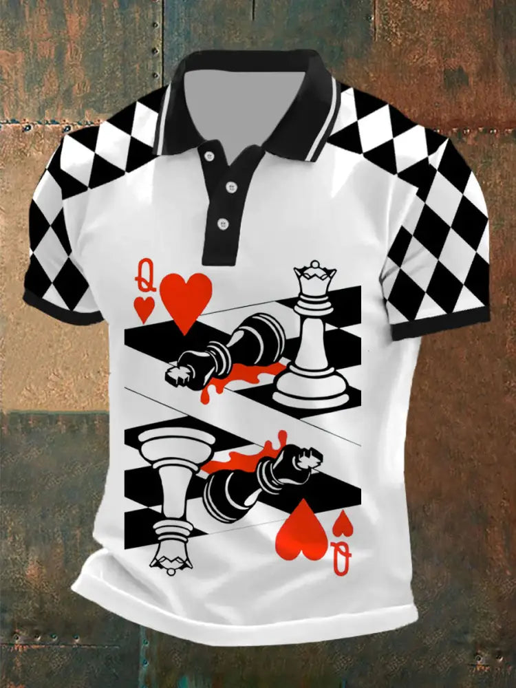 Men’s Vintage Poker Casual Polo Shirt A / S