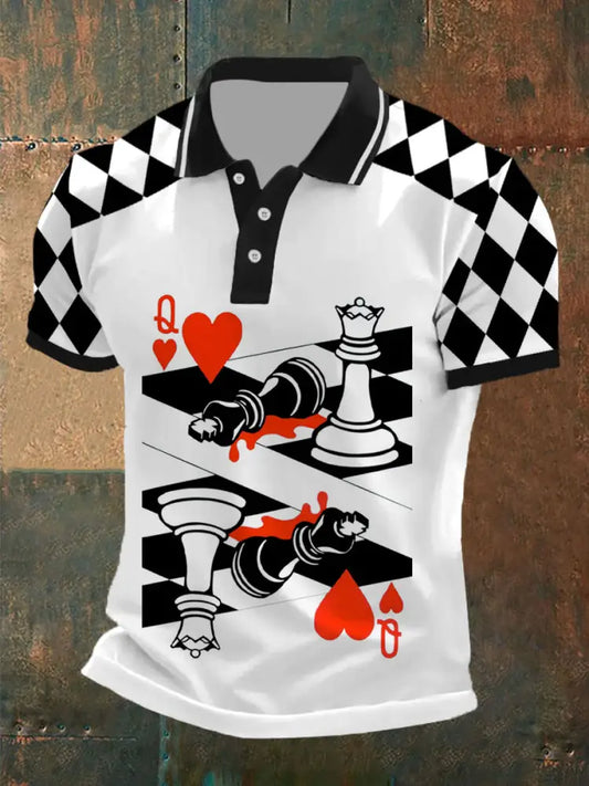 Men’s Vintage Poker Casual Polo Shirt A / S