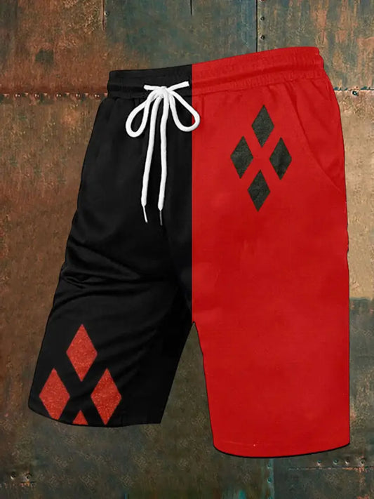Men’s Vintage Poker Pattern Casual Shorts A / S