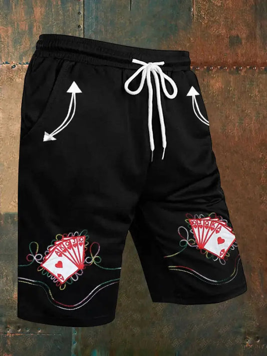 Men’s vintage poker shorts Black / S