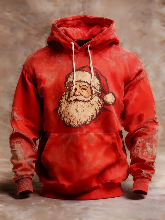 Men’s Vintage Santa Claus Hoodie Red / S