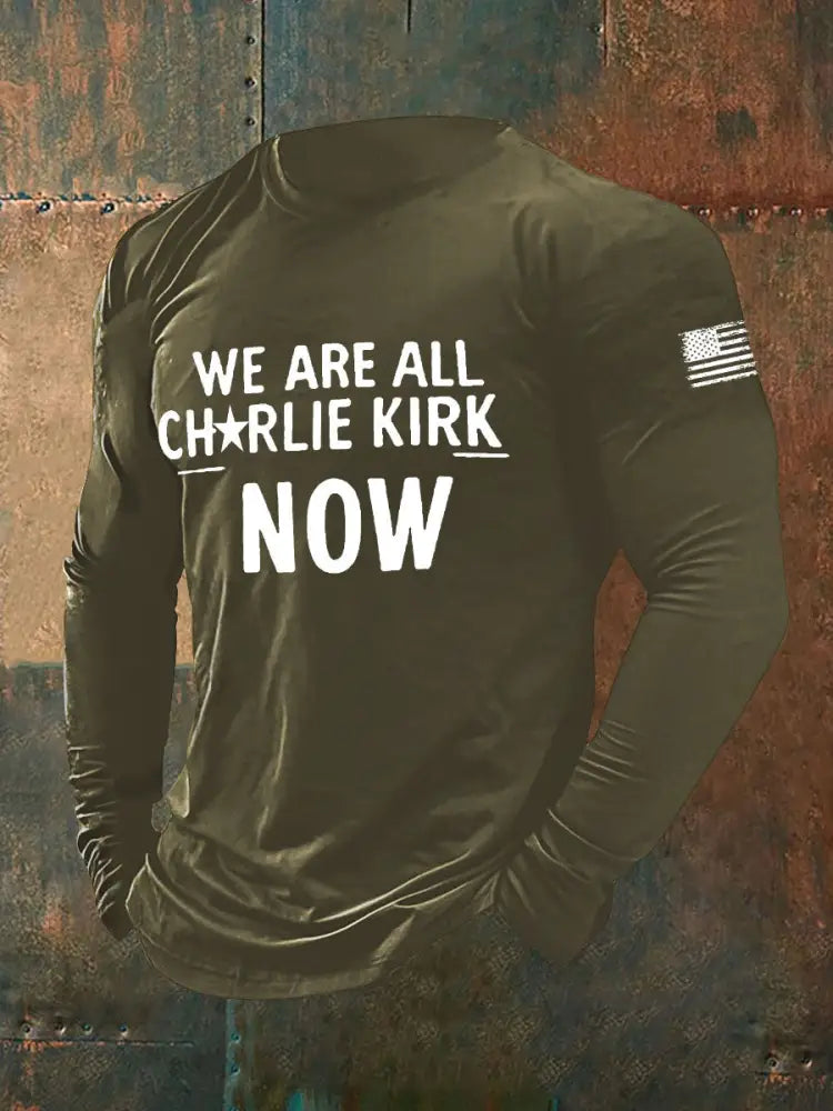 Men’s Voice of Freedom Printed Casual T-shirt Army Green / S
