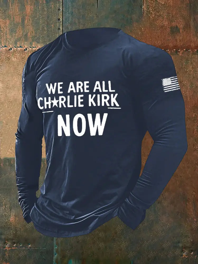 Men’s Voice of Freedom Printed Casual T-shirt Navy Blue / S