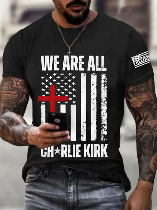 Men’s We Are All Charlie Kirk Army Now! R.I.P Charlie Kirk Tee Black / S