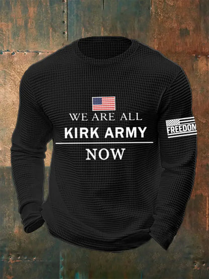 Men’s We Are All Charlie Kirk Army Now! R.I.P Charlie Kirk Waffle Top Black / S