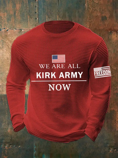 Men’s We Are All Charlie Kirk Army Now! R.I.P Charlie Kirk Waffle Top Red / S