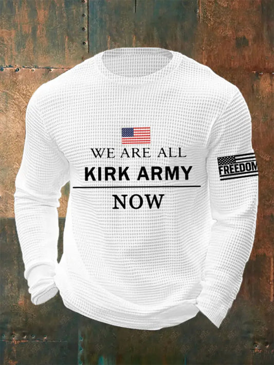 Men’s We Are All Charlie Kirk Army Now! R.I.P Charlie Kirk Waffle Top White / S