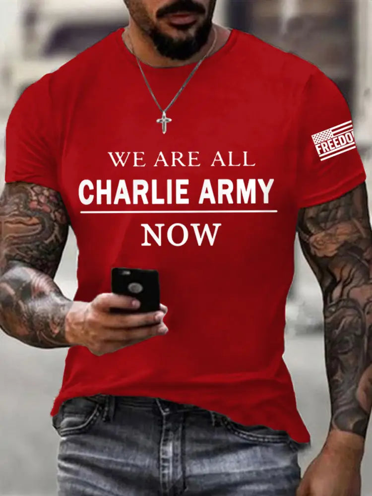 Men’s We Are All Charlie Kirk Now! R.I.P Charlie Kirk Tee Pure Red / S