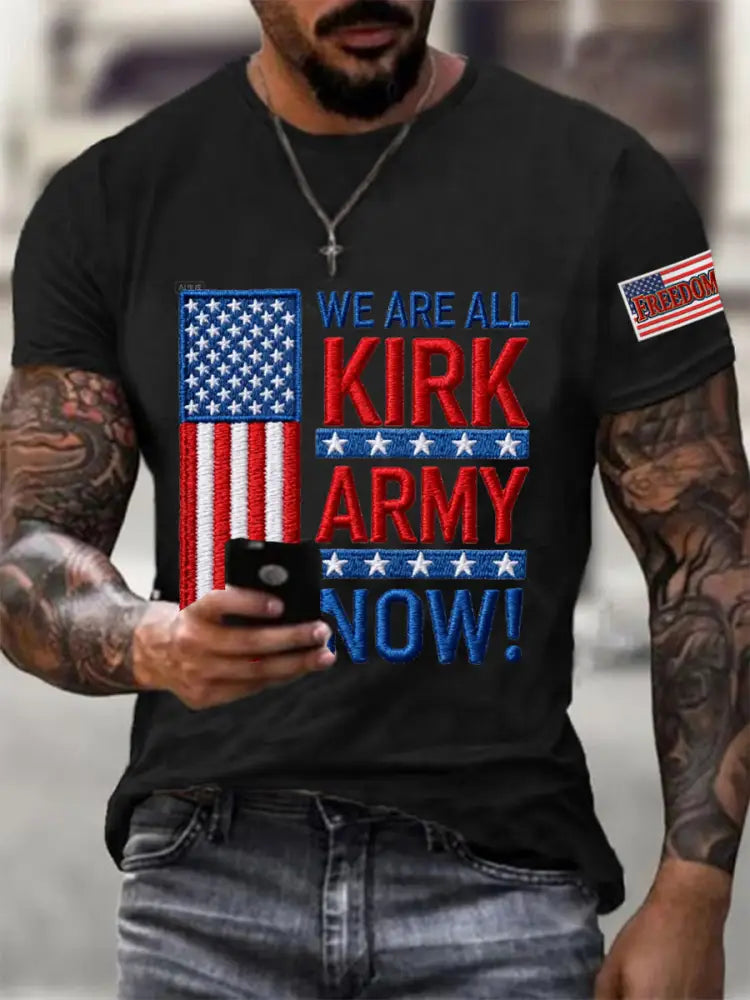 Men’s We Are All Kirk Army Now! R.I.P Charlie Kirk Tee Black / S