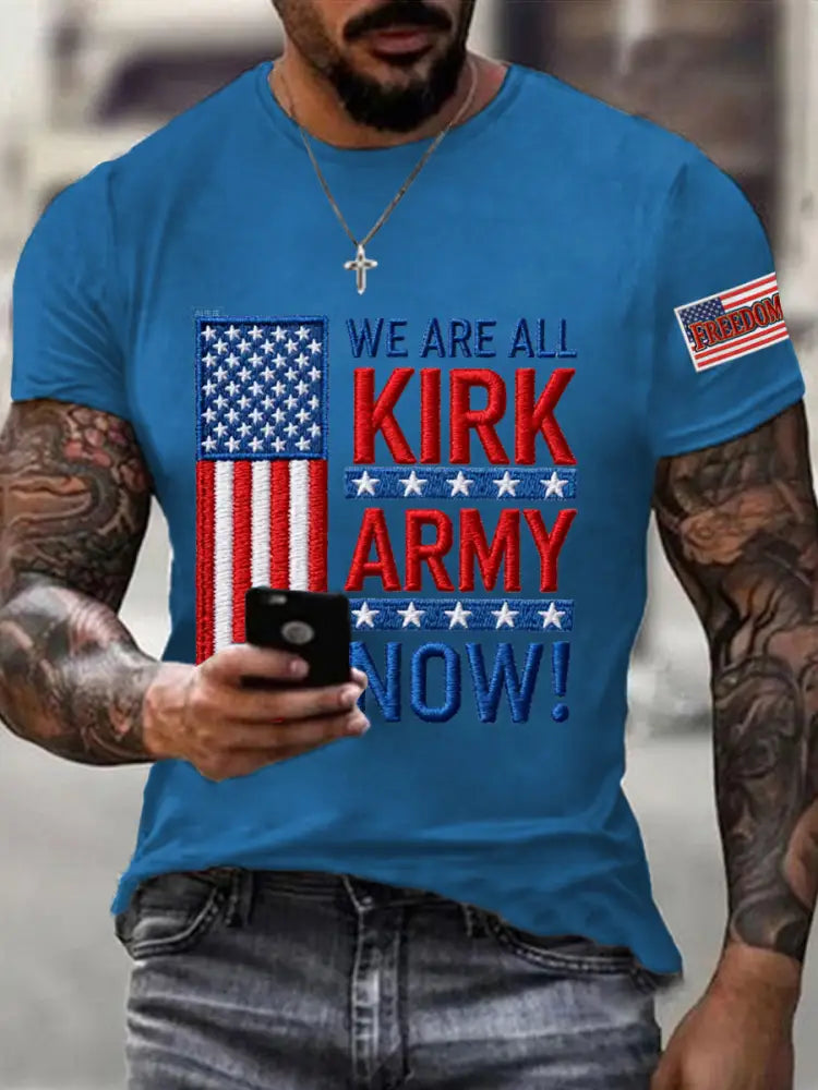 Men’s We Are All Kirk Army Now! R.I.P Charlie Kirk Tee Blue / S