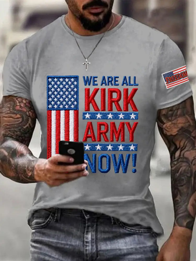 Men’s We Are All Kirk Army Now! R.I.P Charlie Kirk Tee Light Gray / S