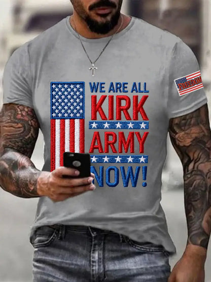Men’s We Are All Kirk Army Now! R.I.P Charlie Kirk Tee Light Gray / S