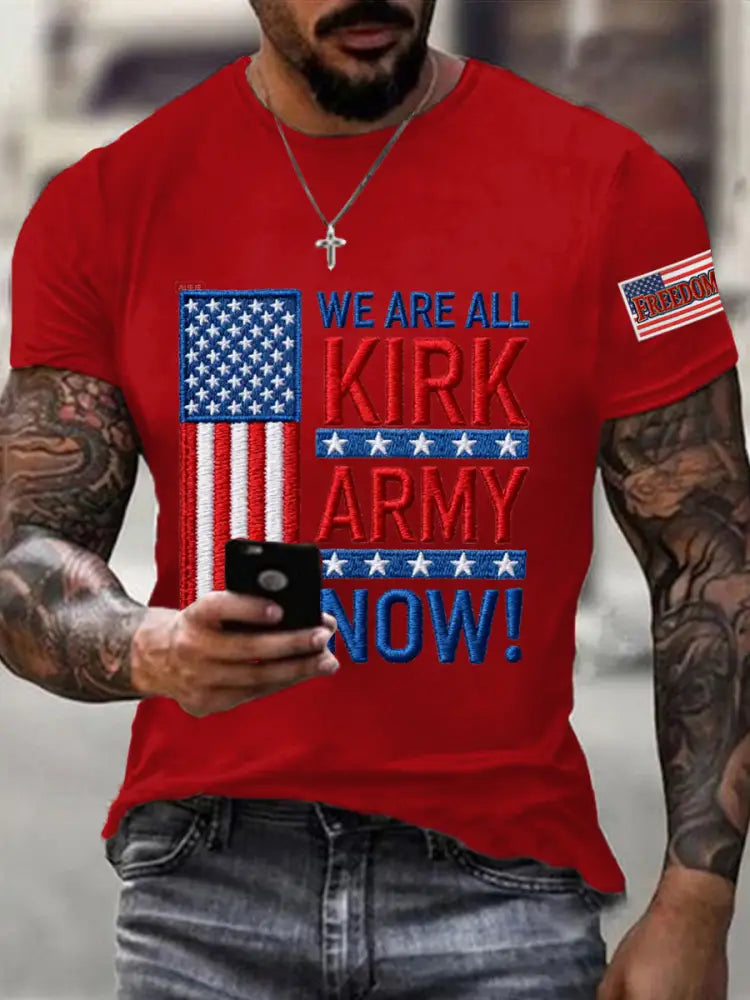 Men’s We Are All Kirk Army Now! R.I.P Charlie Kirk Tee Pure Red / S
