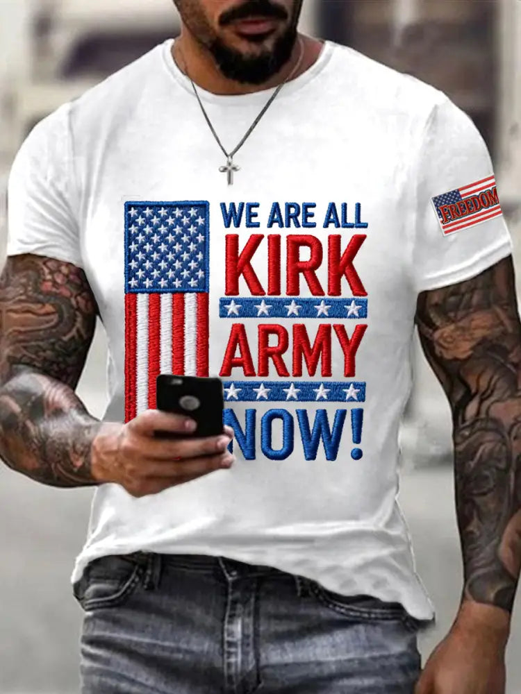 Men’s We Are All Kirk Army Now! R.I.P Charlie Kirk Tee White / S