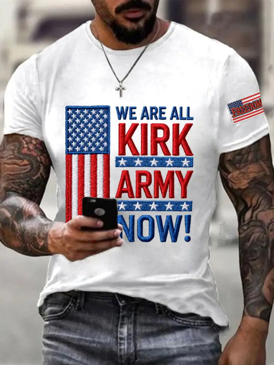 Men’s We Are All Kirk Army Now! R.I.P Charlie Kirk Tee White / S