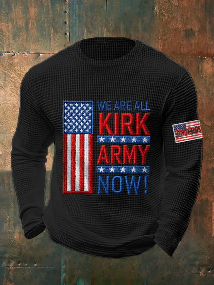 Men’s We Are All Kirk Army Now! R.I.P Charlie Kirk Waffle Top Black / S