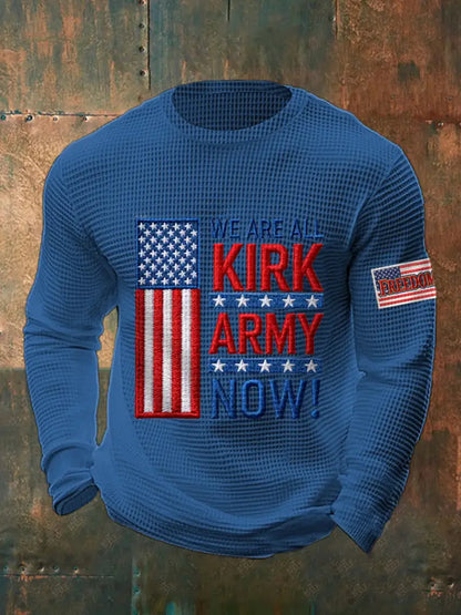 Men’s We Are All Kirk Army Now! R.I.P Charlie Kirk Waffle Top Blue / S