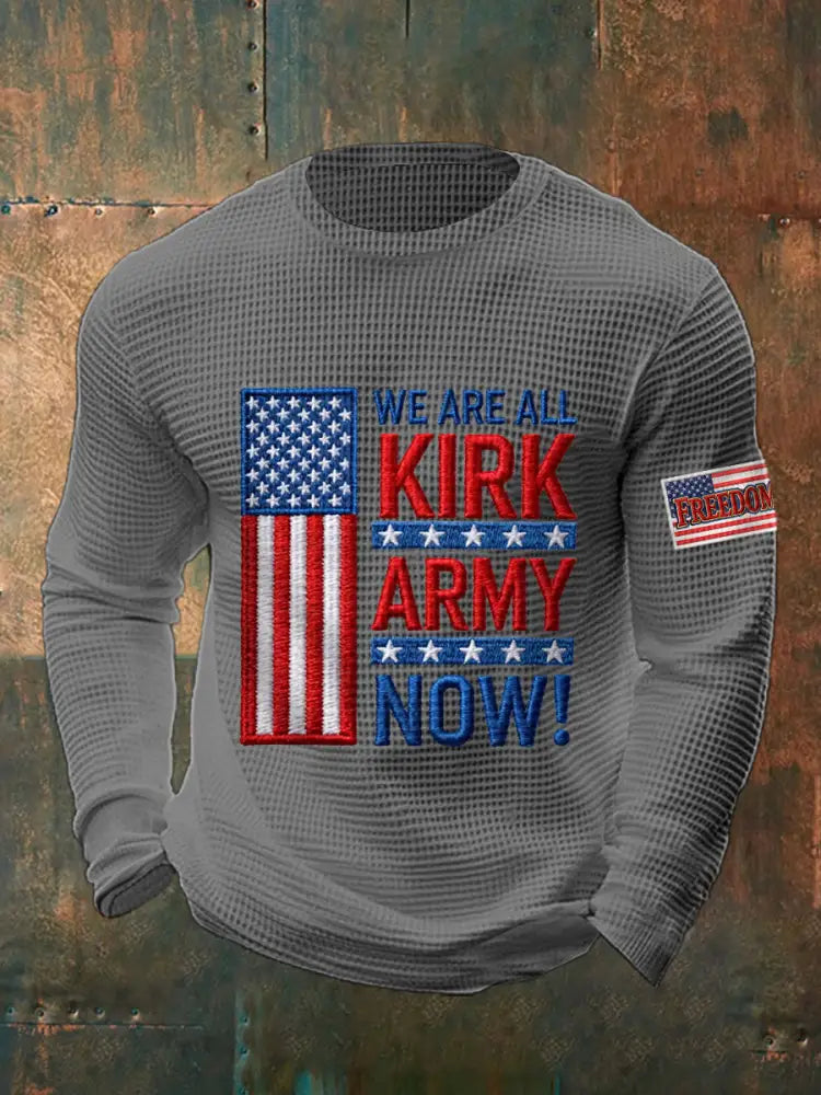 Men’s We Are All Kirk Army Now! R.I.P Charlie Kirk Waffle Top Gray / S