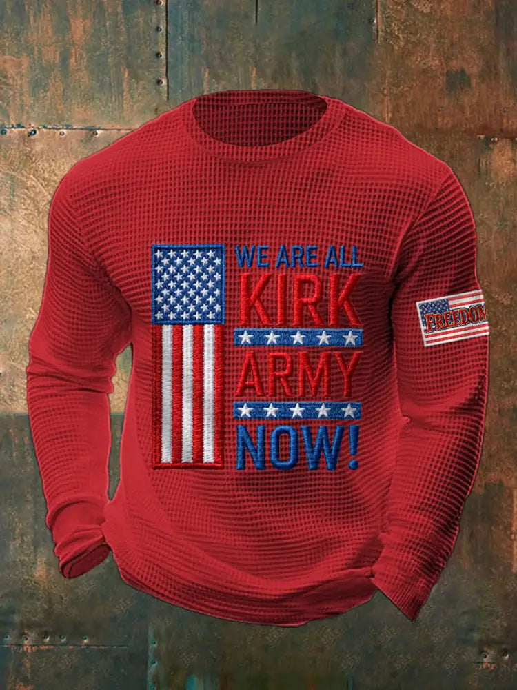 Men’s We Are All Kirk Army Now! R.I.P Charlie Kirk Waffle Top Red / S